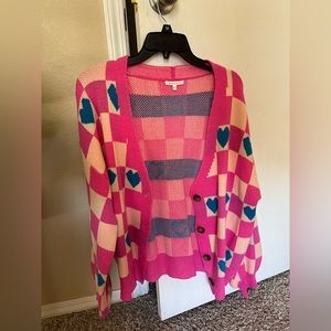 Checkered Heart Cardigan